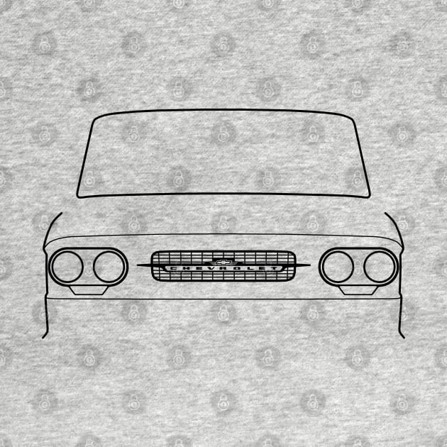 Classic 1960s Corvair Greenbrier van black outline graphic by soitwouldseem